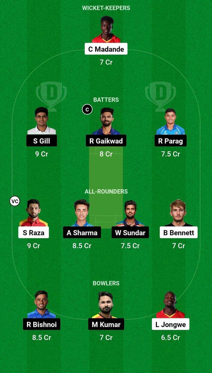 IND Vs ZIM Dream11 Prediction Dream11 Playing XI Today Match 1 India