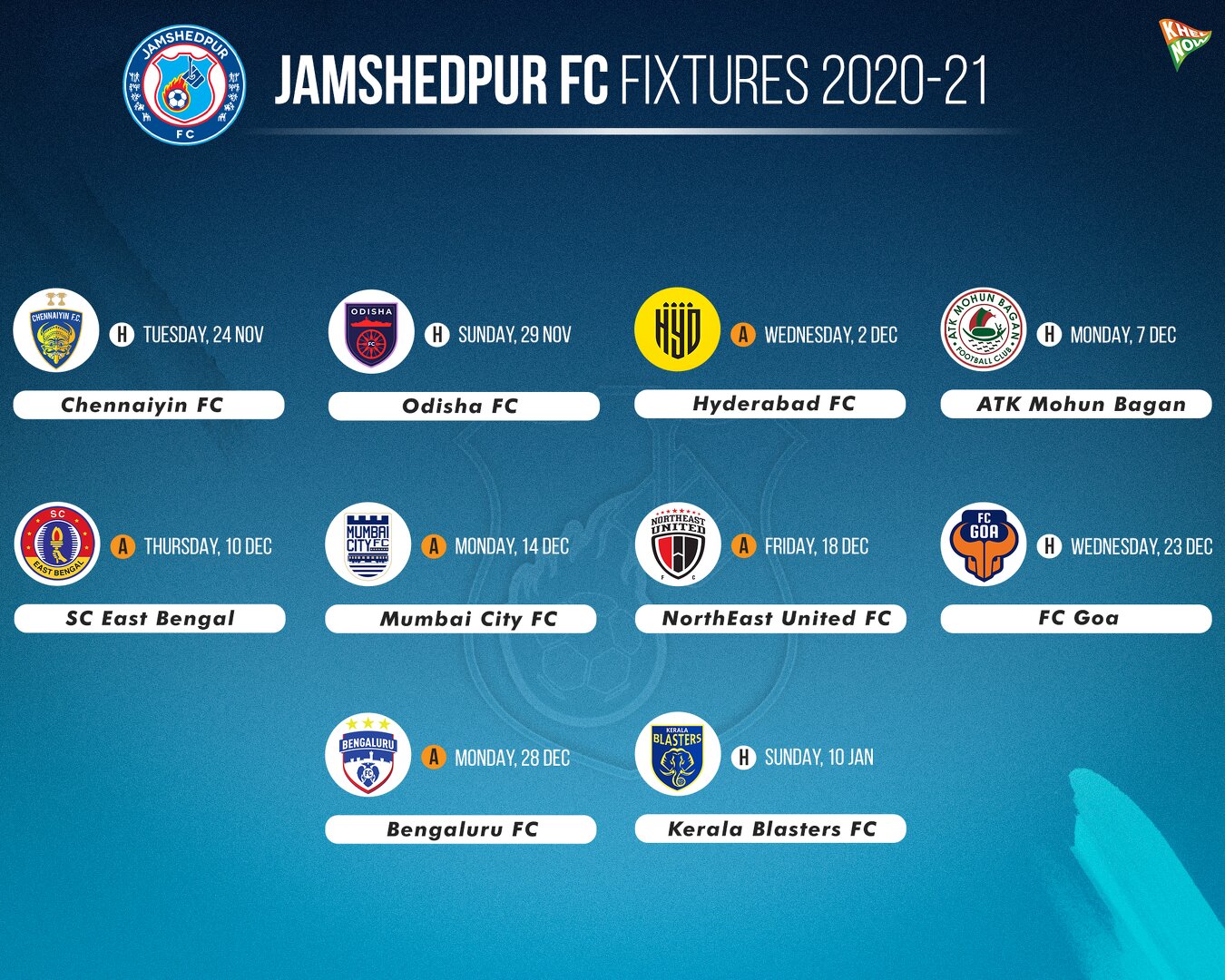 Jamshedpur FC Fixtures