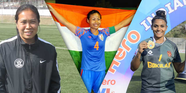Who are the top 5 modern day stars in Indian women's football?