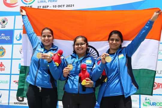 Indian women's team clinch gold at Junior World Shooting Championships