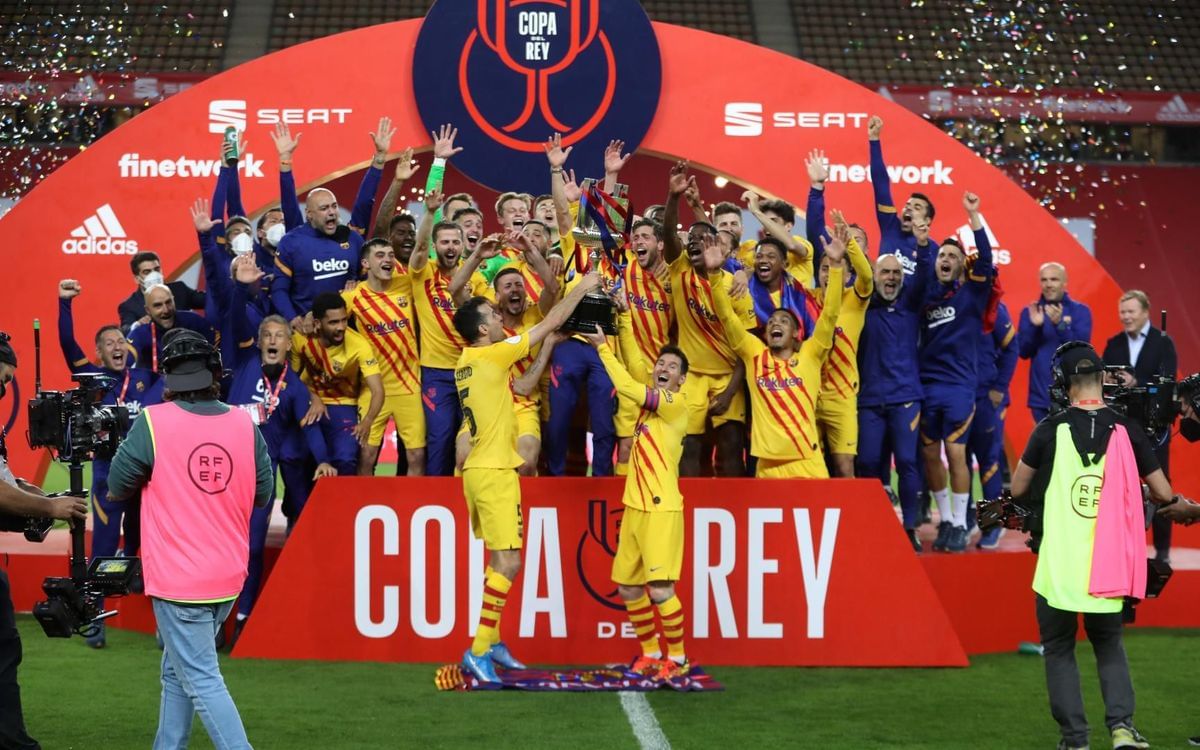 Top five clubs with most Copa del Rey trophies