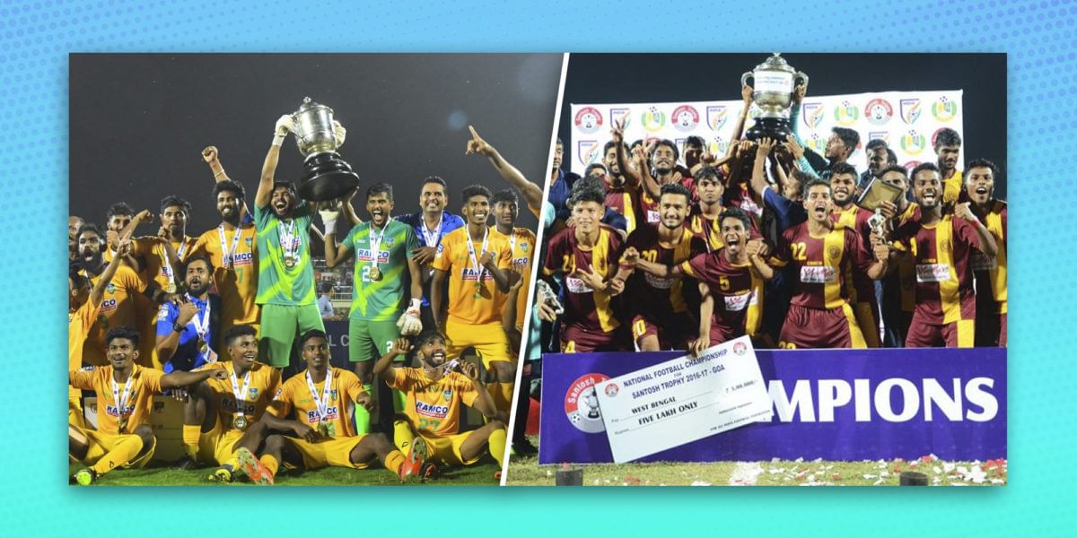 Top five most successful teams in Santosh Trophy history