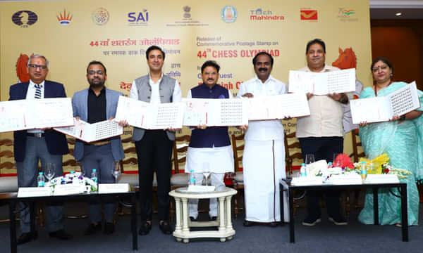 GOI unveils special stamp ahead of 44th Chess Olympiad