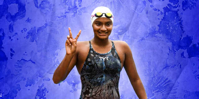 Who is Junior Swimming World Championships finalist Apeksha Fernandes?