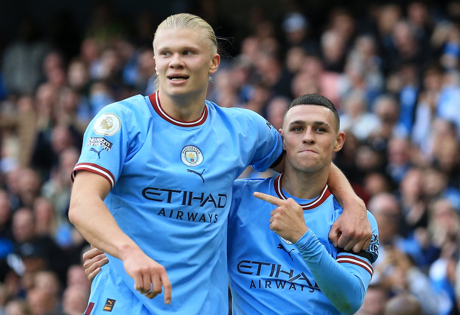 Side to have two hat-trick scorers in a single Premier League match Manchester City