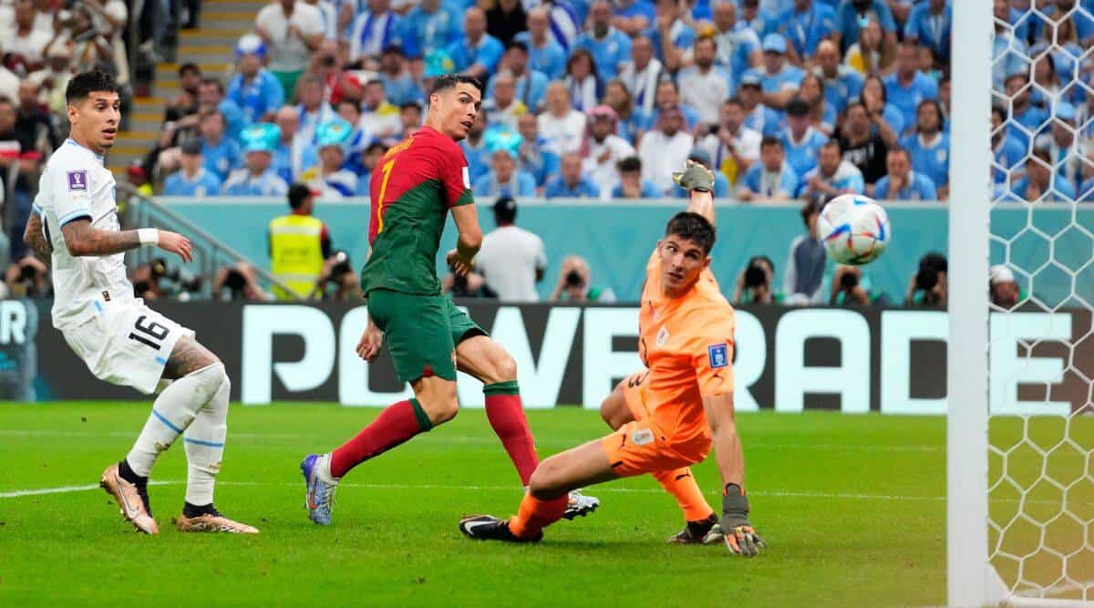Portuguese federation persistent goal against Uruguay scored by Ronaldo