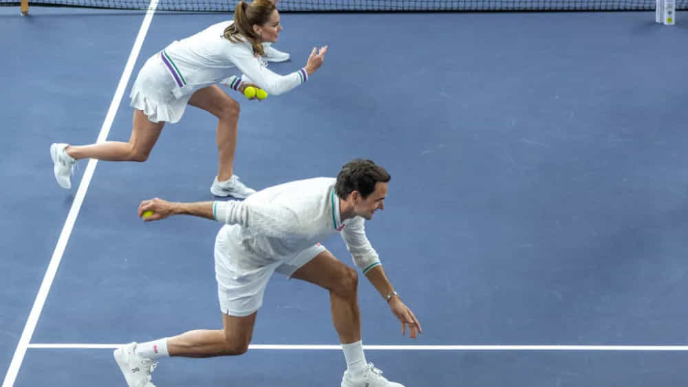 Watch: Roger Federer and the Princess of Wales interact with Wimbledon ball boys and girls