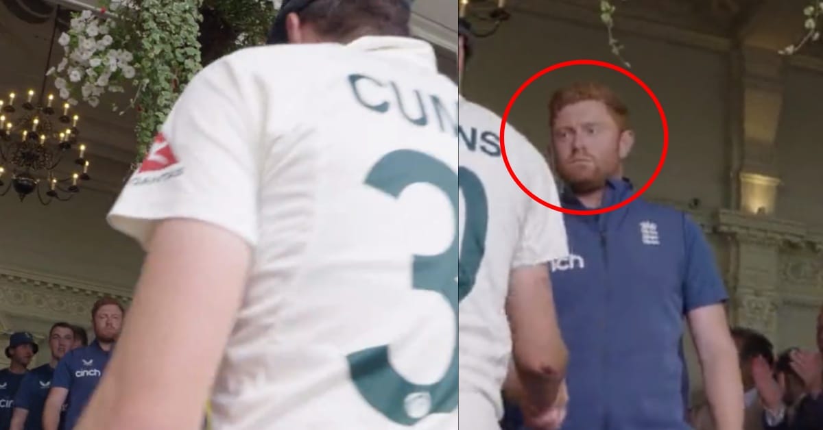 Watch: Jonny Bairstow's cold stare at Pat Cummins during players' handshakes after the Lord's test
