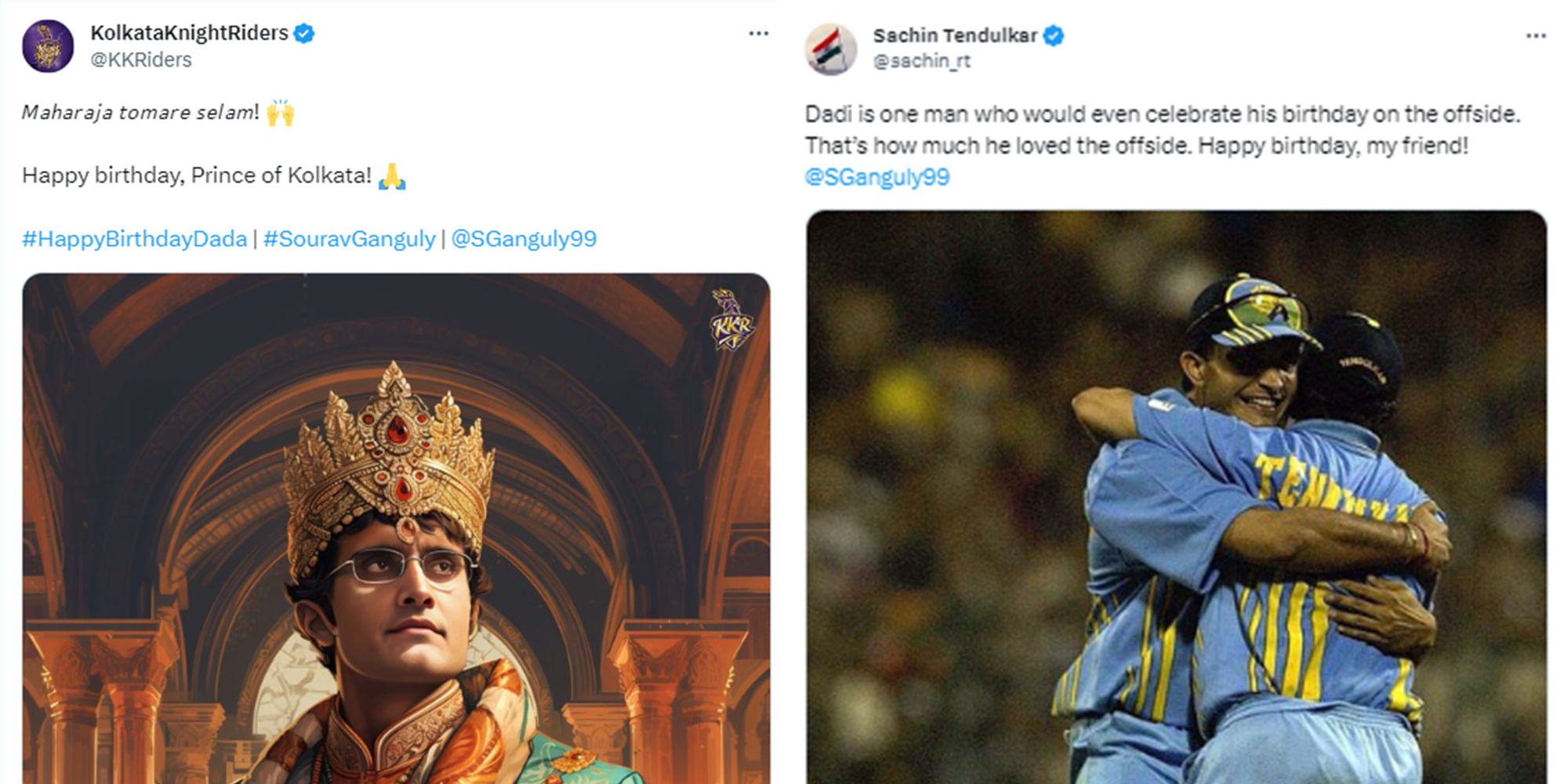 Cricketing fraternity shower birthday wishes as former India captain Sourav Ganguly turns 51