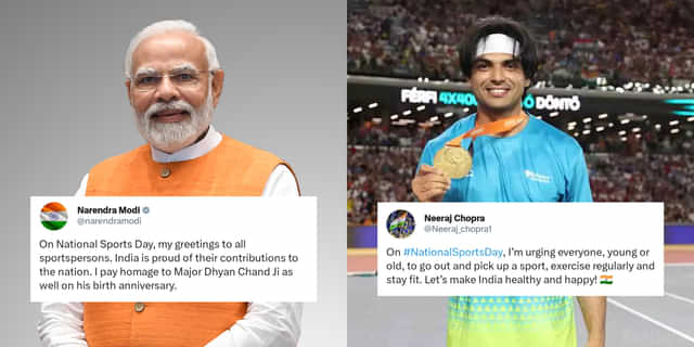 'Let's make India healthy and happy' - Neeraj Chopra, Narendra Modi lead National Sports Day wishes