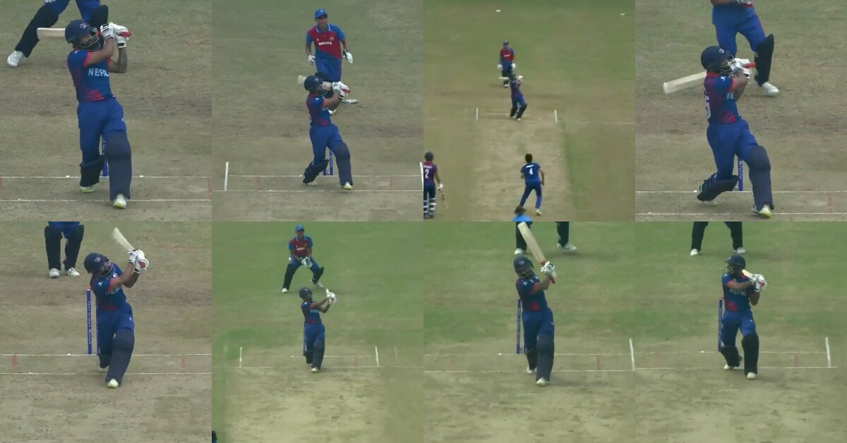 Watch 8 Sixes In 10 Balls Dipendra Singh Airee Smashes Fastest Ever Fifty In T20i Cricket