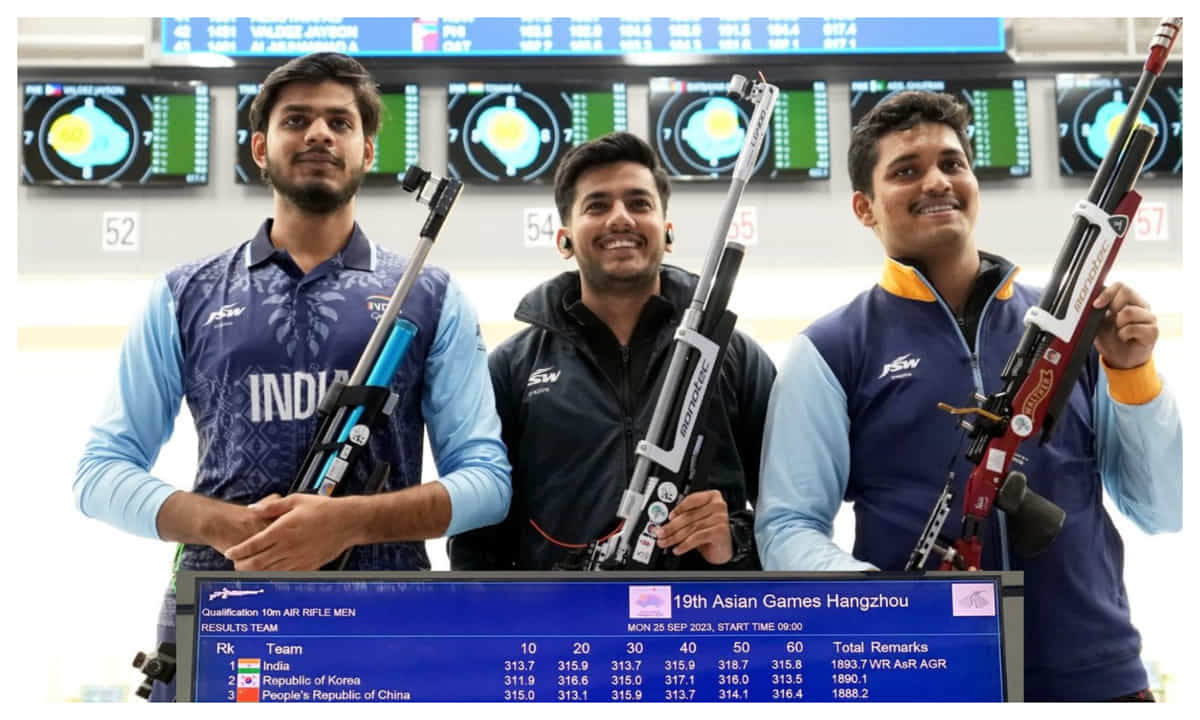 Asian Games 2023: Men's 10m Air Rifle team strike India's first gold medal, set new World Record
