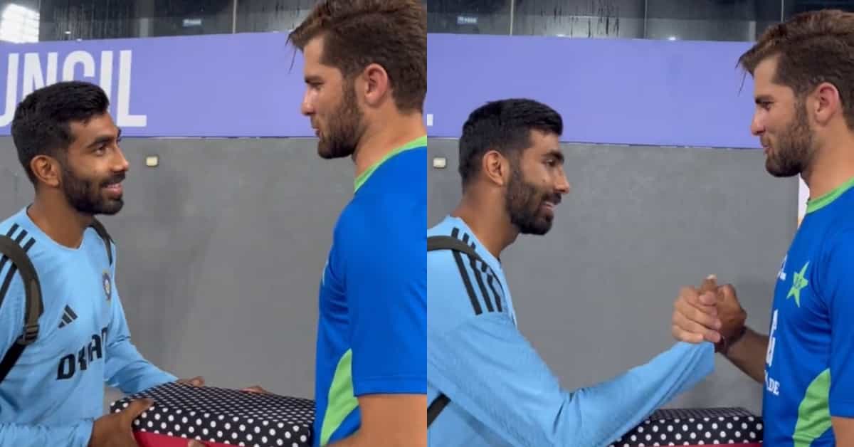 Asia Cup 2023: Watch - Shaheen Afridi presents gift to new father Jasprit Bumrah