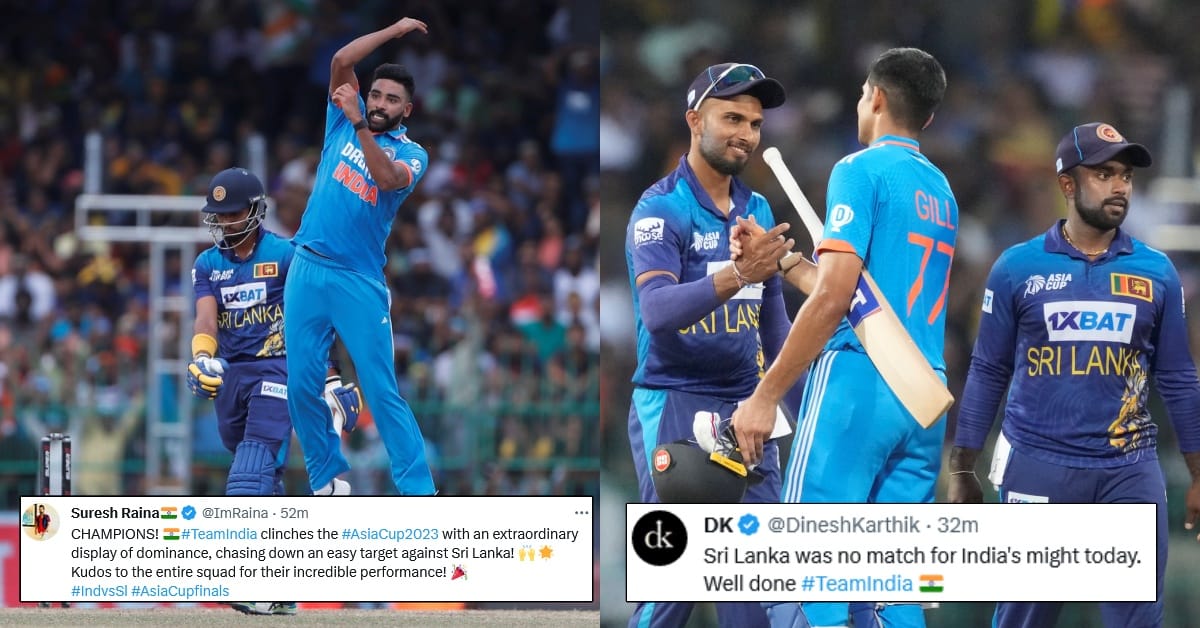 Twitter erupts as India mercilessly thrash Sri Lanka by 10 wickets to win 7th ODI Asia Cup title