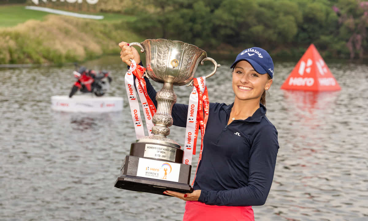 Rookie Aline Krauter sets Black Knight course ablaze to capture Women’s Indian Open crown; Diksha Dagar finishes third