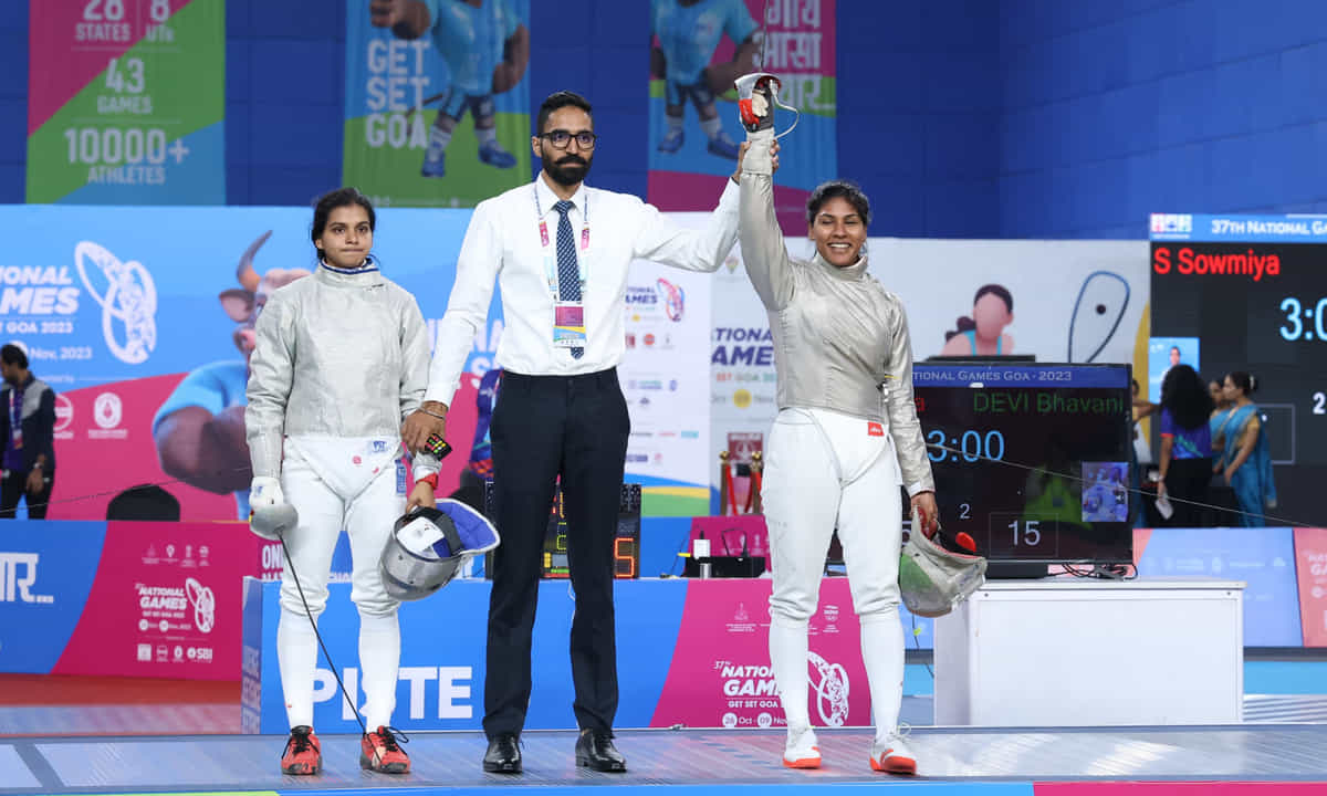 National Games 2023: Bhavani Devi defends gold in fencing women's sabre individual event