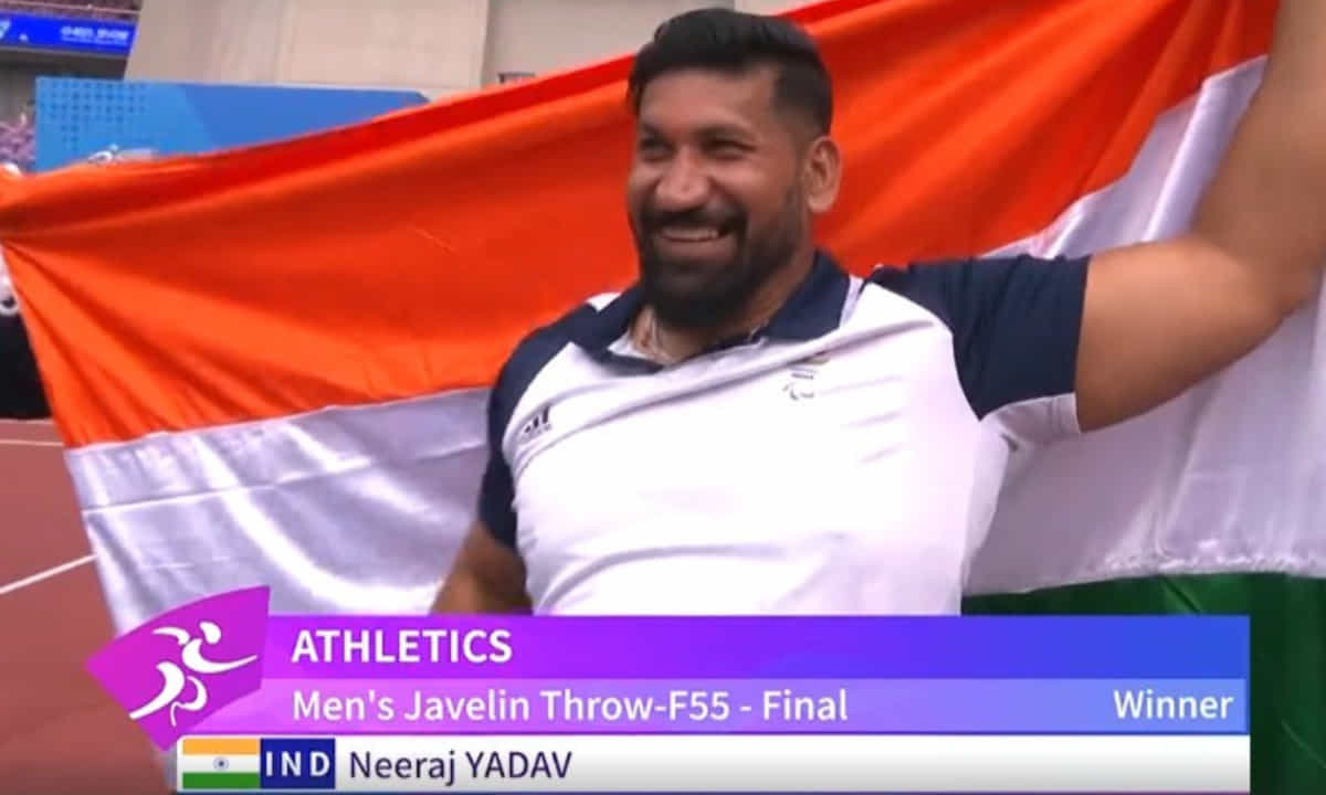 Asian Para Games 2023: Neeraj Yadav wins gold medal in men's javelin throw F55 event