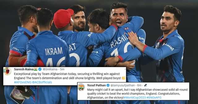 Twitter erupts as Afghanistan beat England by 69 runs to register their second win in ODI World Cup history
