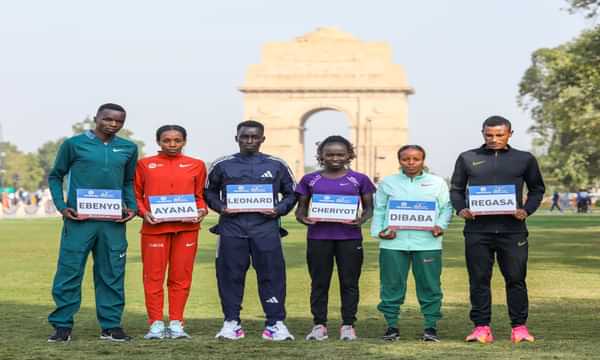 Delhi half marathon: African battle on capital’s streets as Ethiopians, Kenyans duel to break course record