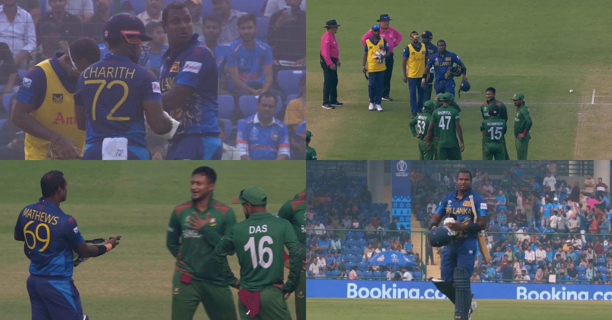 Watch: Angelo Mathews dismissed 'Timed out' in BAN vs SL CWC 2023 match