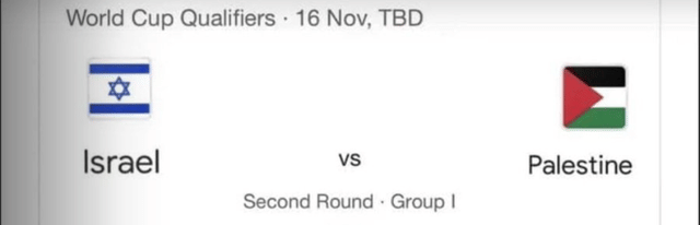Israel won't face Palestine in World Cup qualifiers on 16 November