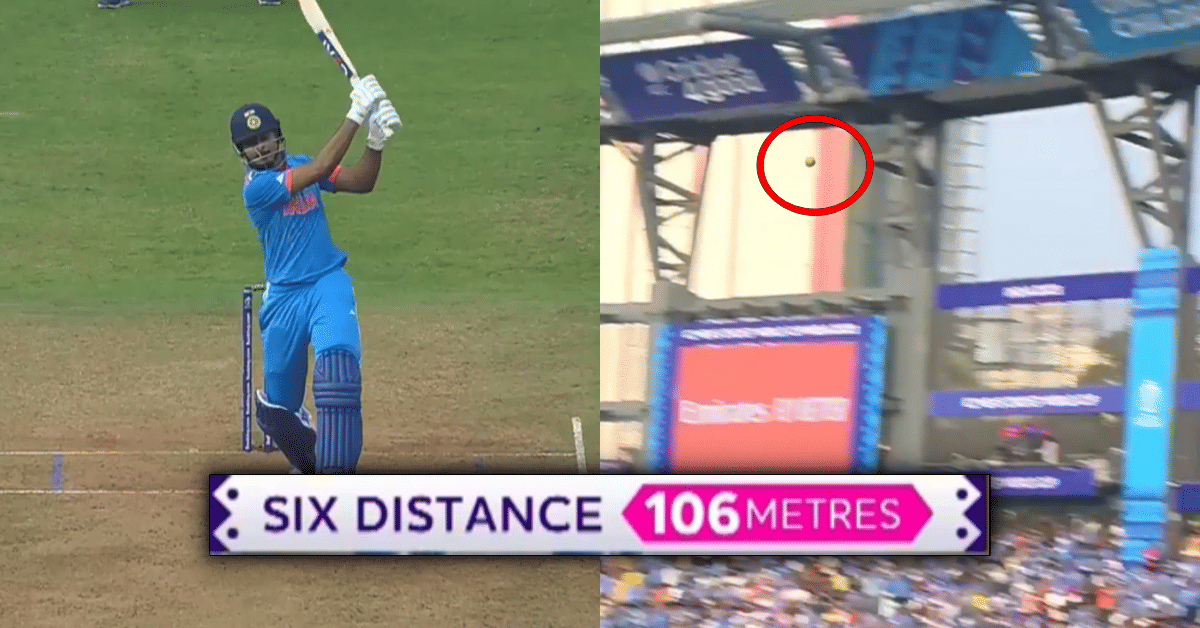 106m!! Watch: Shreyas Iyer smashes the longest six of ICC Cricket World Cup 2023