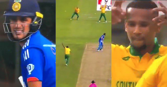 Watch: Lizaad Williams dismisses Shubman Gill on a duck; Mocks him for his "Prince" tag