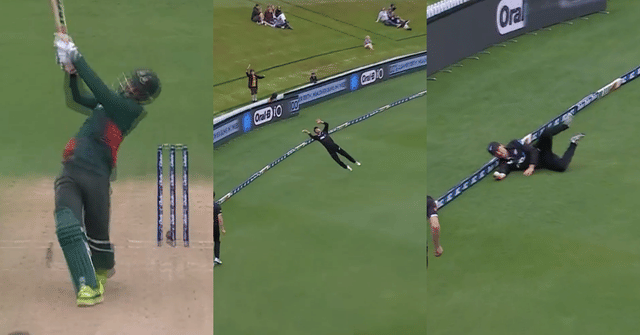 Watch: Will Young’s absolute stunner of a catch near the boundary rope in 1st NZ v BAN ODI in Dunedin