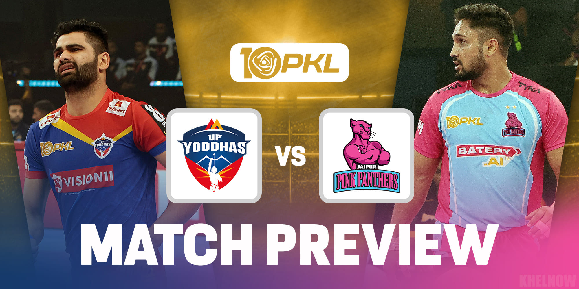 PKL 10: यूपी योद्धा vs जयपुर पिंक पैंथर्स मैच प्रीव्यू, स्टार्टिंग सेवन और हेड टू हेड आंकड़े