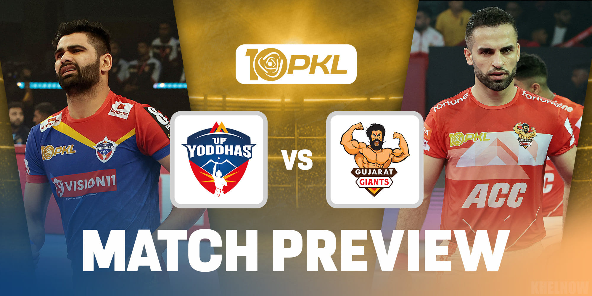PKL 10: UP Yoddhas vs Gujarat Giants Predicted 7, when & where to watch, head-to-head, team news