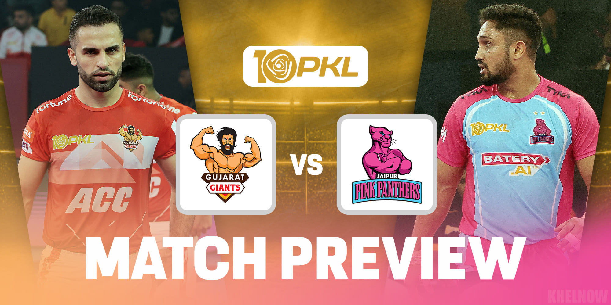 PKL 10: गुजरात जायंट्स vs जयपुर पिंक पैंथर्स मैच प्रीव्यू, स्टार्टिंग सेवन और हेड टू हेड आंकड़े