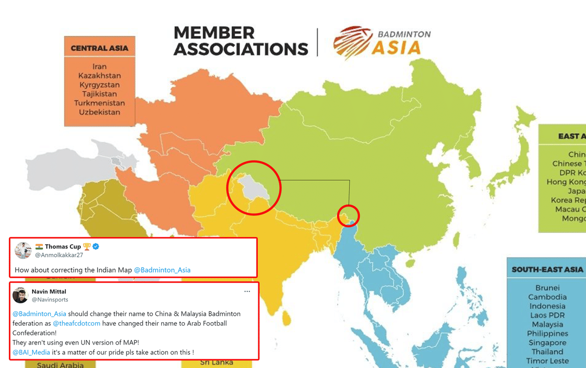 Badminton Asia uploads map of India without parts of Jammu & Kashmir on its website, fans react