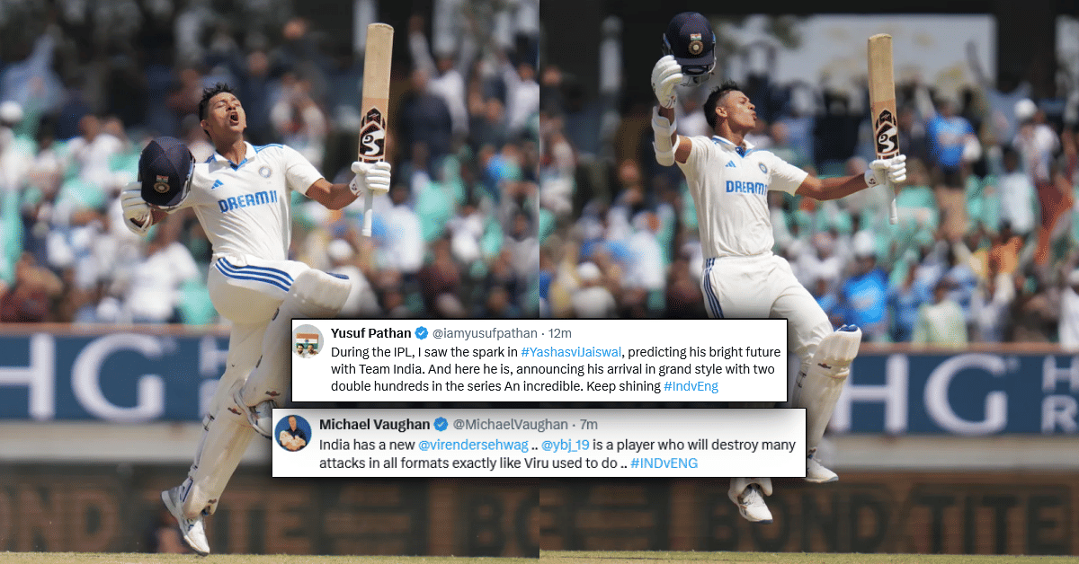 IND vs ENG: Twitter erupts as Yashasvi Jaiswal smashes his 2nd double hundred