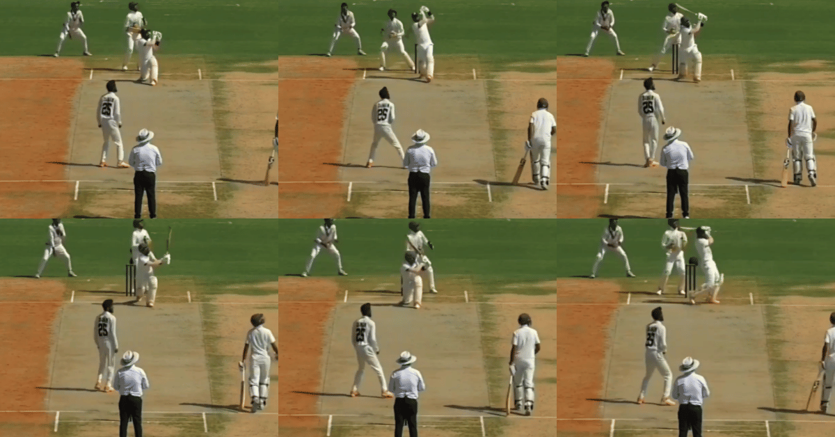 [Watch] Andhra U23 cricketer Vamshhi Krrishna hits 6 sixes in an over in Col CK Nayudu Trophy