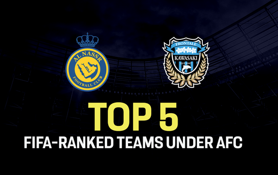 Top 5 Asian countries with the most number of professional clubs