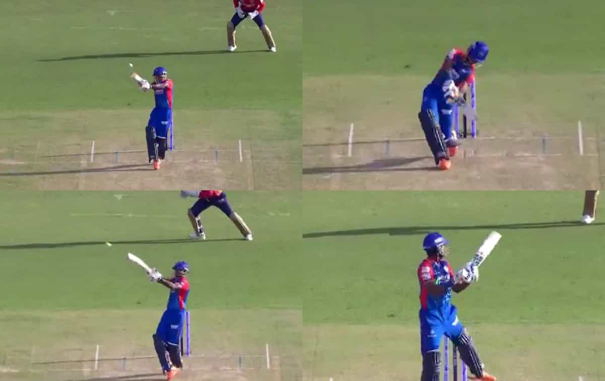 [Watch] Abishek Porel reminds Harshal Patel of Ravindra Jadeja; Smashes him for 25 runs in one over
