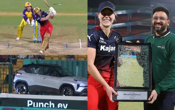 RCB's Ellyse Perry gifted 'broken glass window' after she breaks display car window during WPL 2024