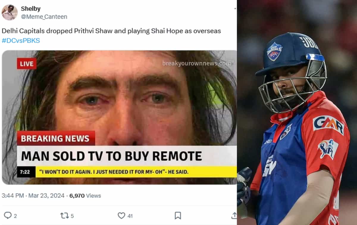 Twitterverse shocked at Delhi Capitals dropping Prithvi Shaw from their IPL 2024 opener against Punjab Kings