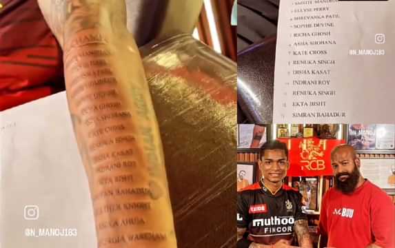 [Watch] RCB die-hard fan inks names of women's team squad after they win WPL 2024