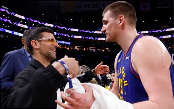 Watch: Novak Djokovic meets Nikola Jokic after Denver Nuggets' win over LA Lakers