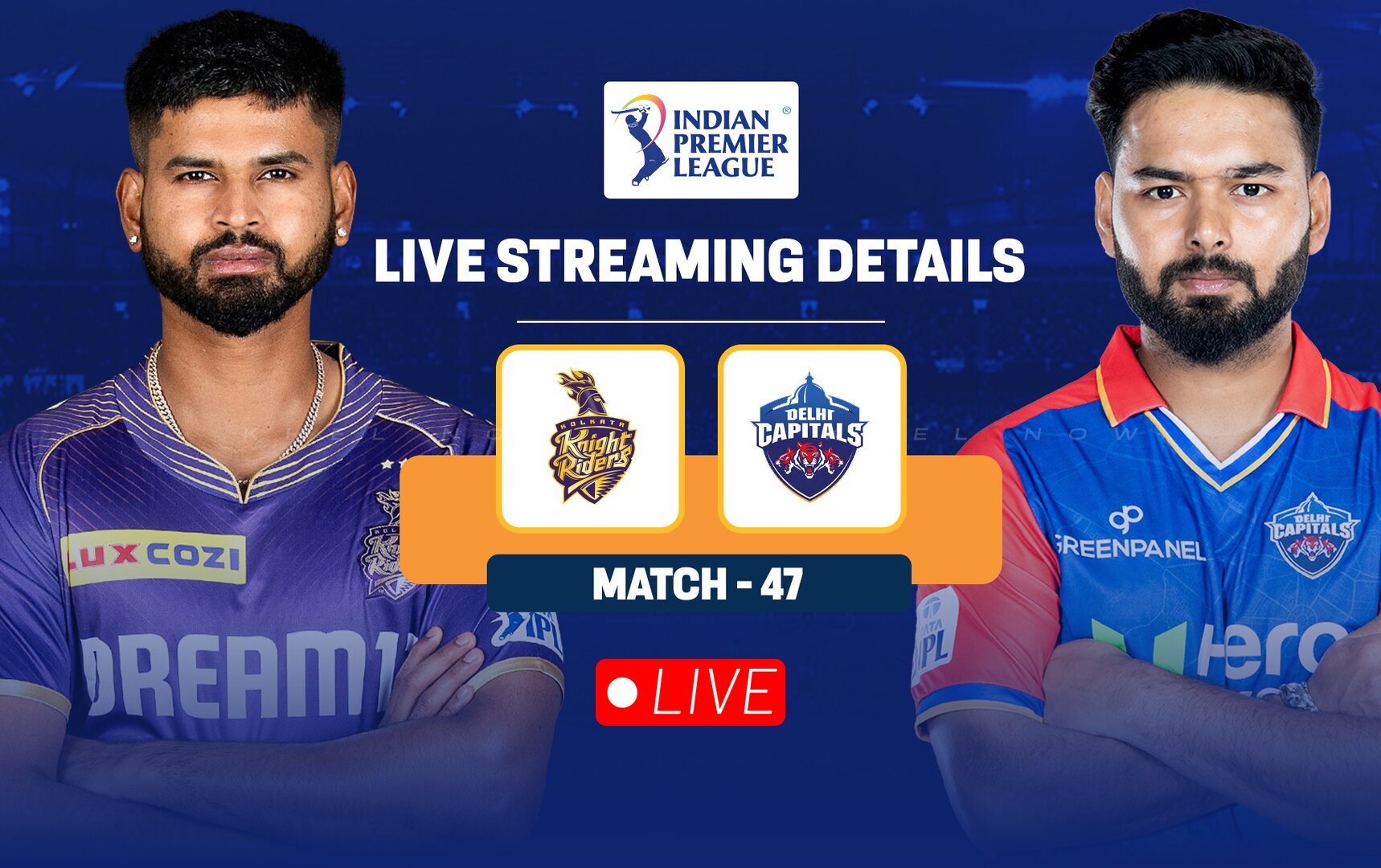 KKR vs DC Live streaming details, when and where to watch match 47 of