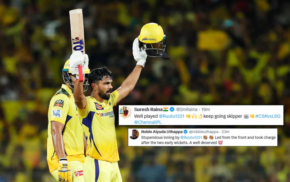 "Captain leading from front" Twitter erupts as Ruturaj Gaikwad becomes first CSK captain to hit an IPL 100