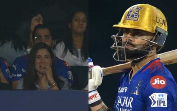 [Watch] Anushka Sharma's disappointed look goes viral after Virat Kohli's dismissal for 42 vs GT