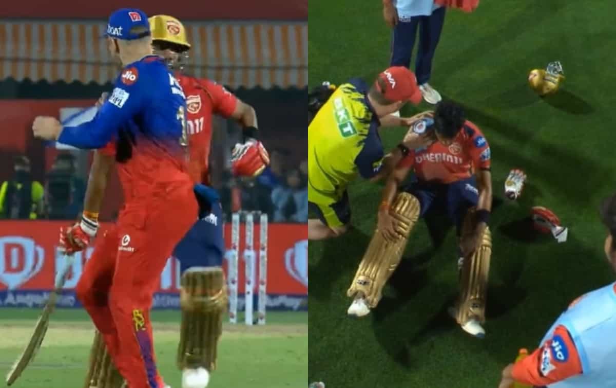 [Watch] Shashank Singh hurts shoulder after nasty on-field collision with Faf du Plessis