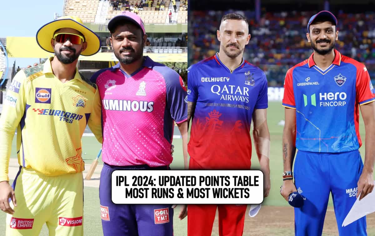 IPL 2024 updated points table, Orange Cap & Purple cap after match 61 & 62, CSK vs RR & RCB vs DC