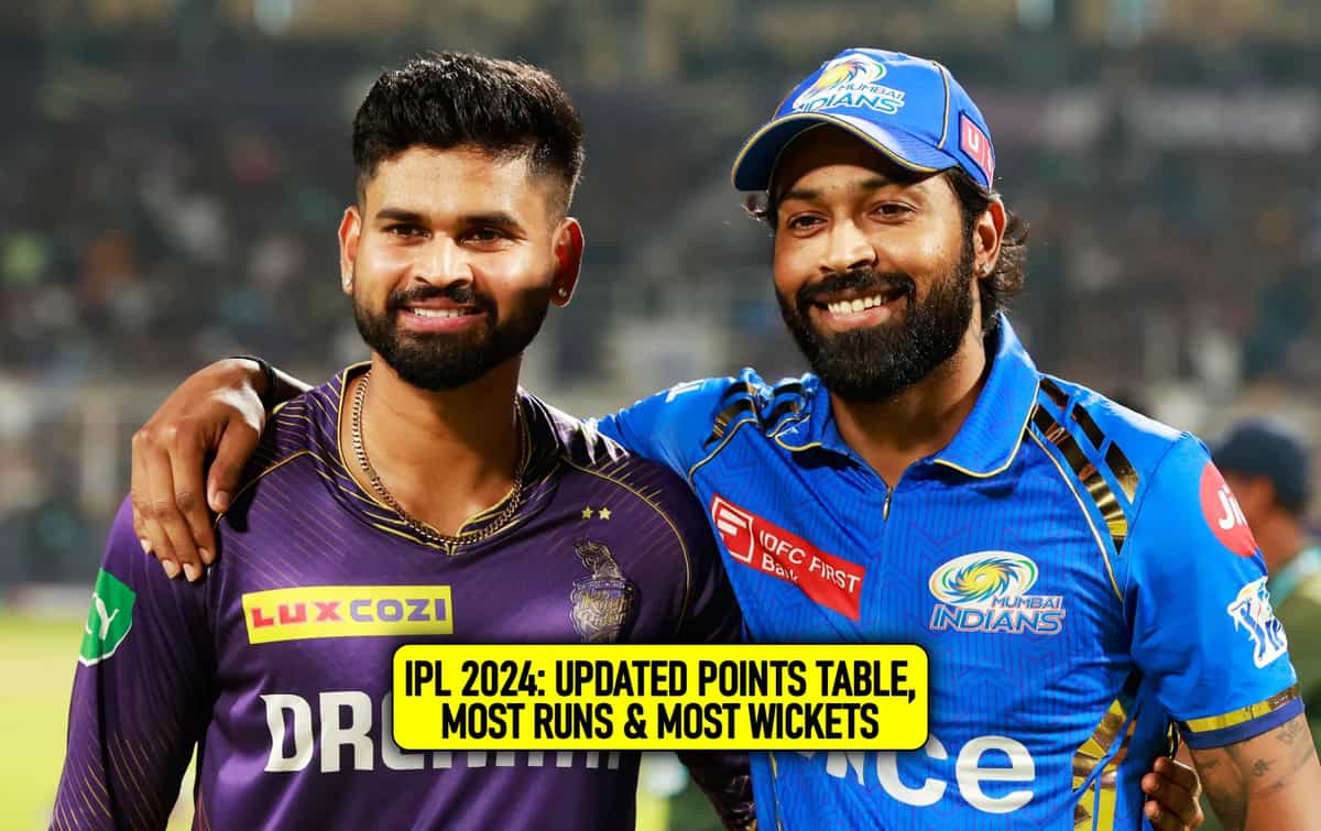 IPL 2024 updated points table, Orange Cap & Purple cap after match 60, KKR vs MI