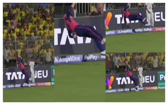 [Watch] Jos Buttler's acrobatic effort at boundary line to save a six in CSK vs RR IPL 2024 match