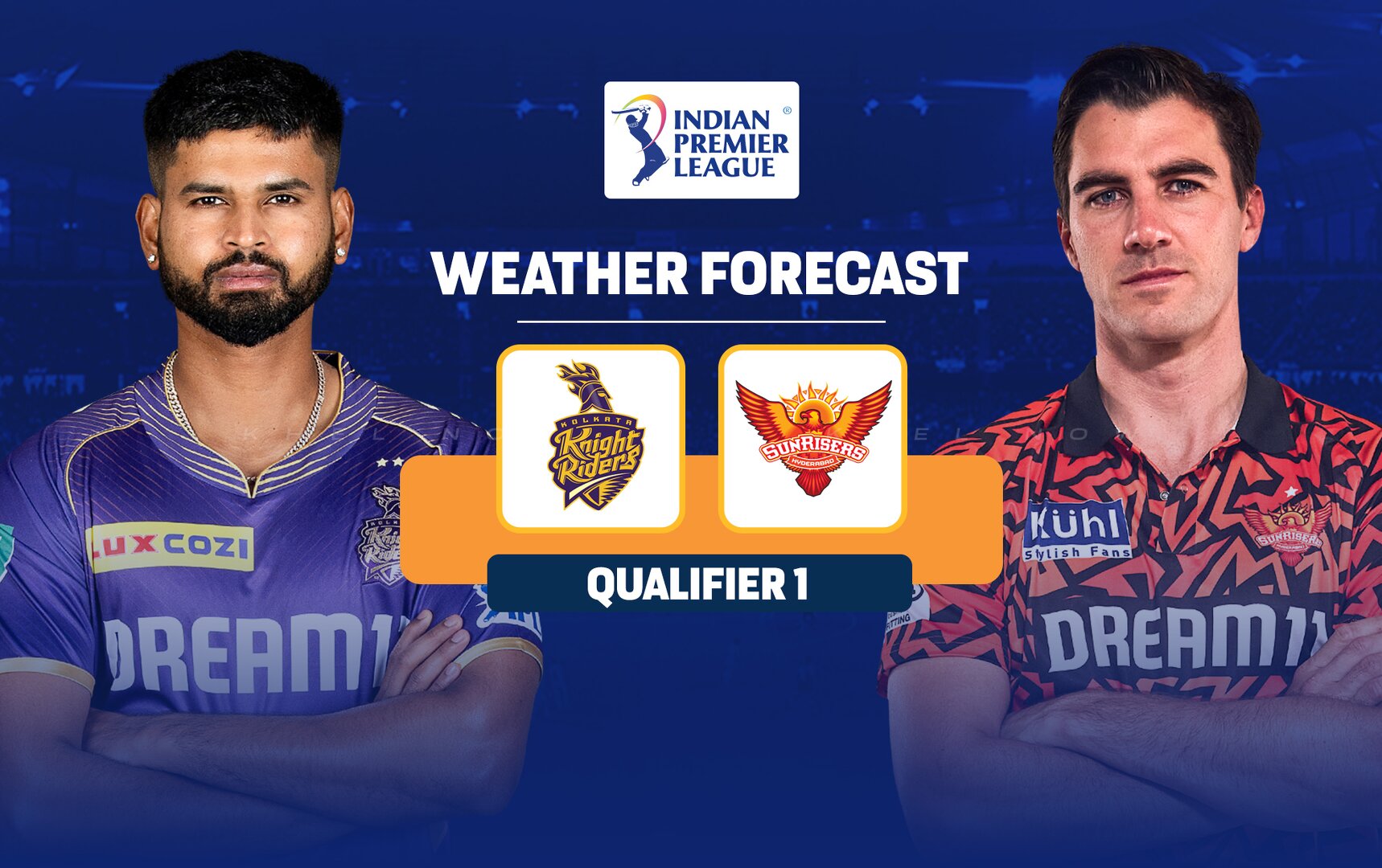 KKR vs SRH weather forecast Will rain play spoilsport in Ahmedabad for