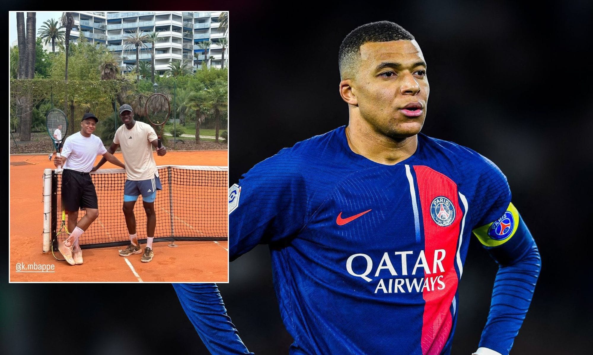 Kylian Mbappe getting ready for Roland Garros? French superstar practises tennis with Moustapha Diatta