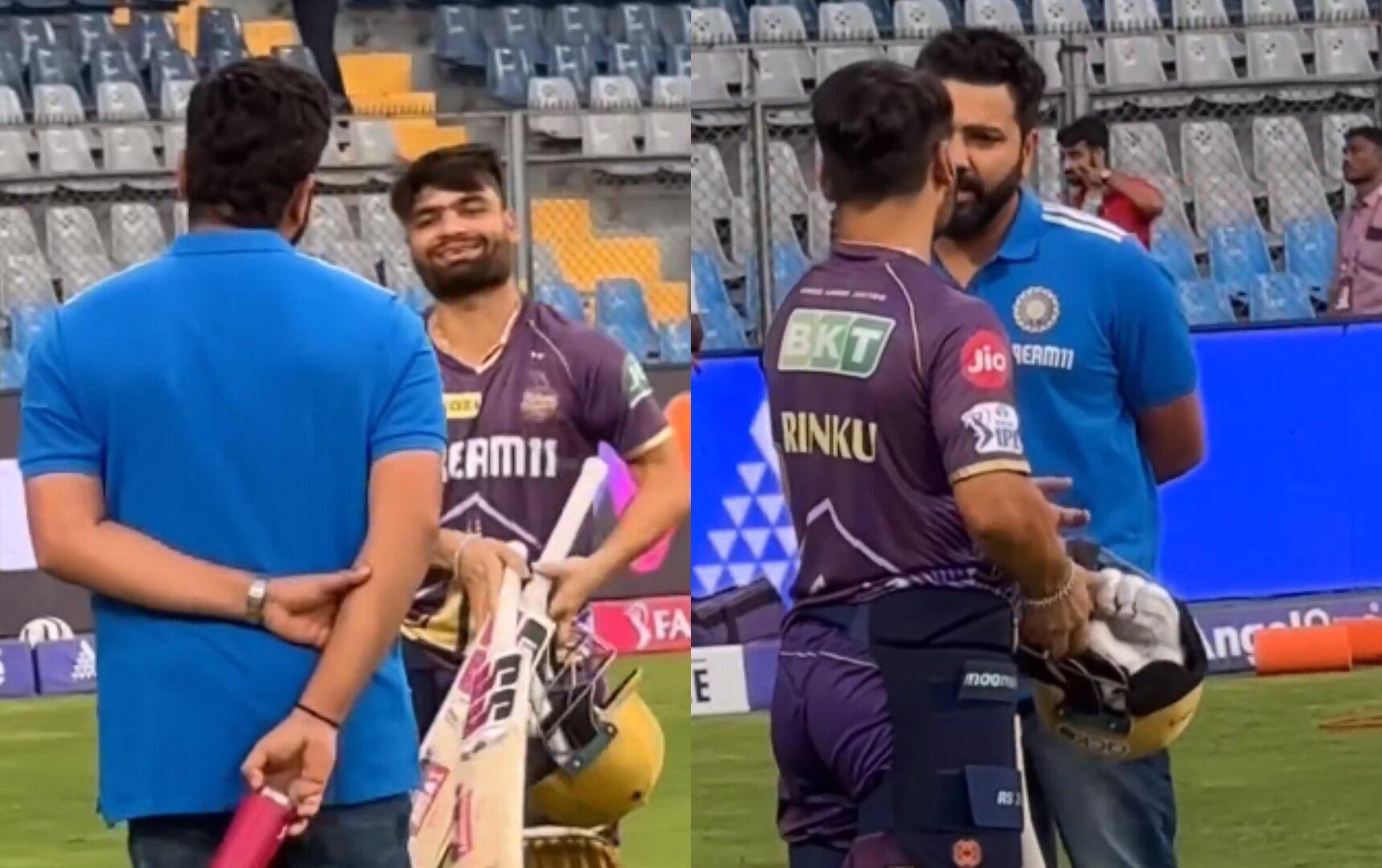 [Watch] Rohit Sharma checks on Rinku Singh after his snub in India